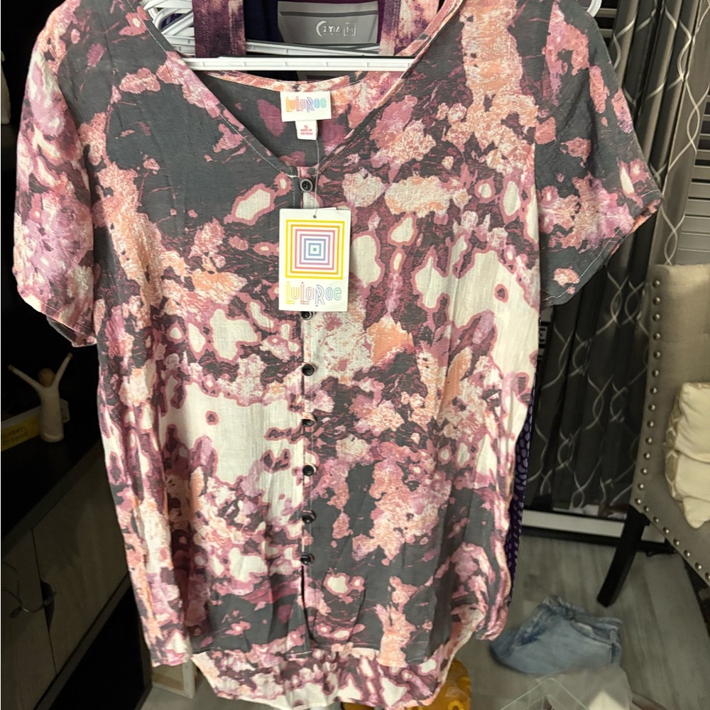 Pink and Black Women's Top